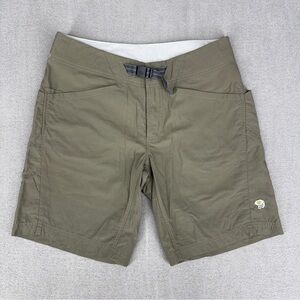 Mountain Hardwear Women’s 8 Shorts Belted Olive Hiking Nylon 8” Inseam Outdoor